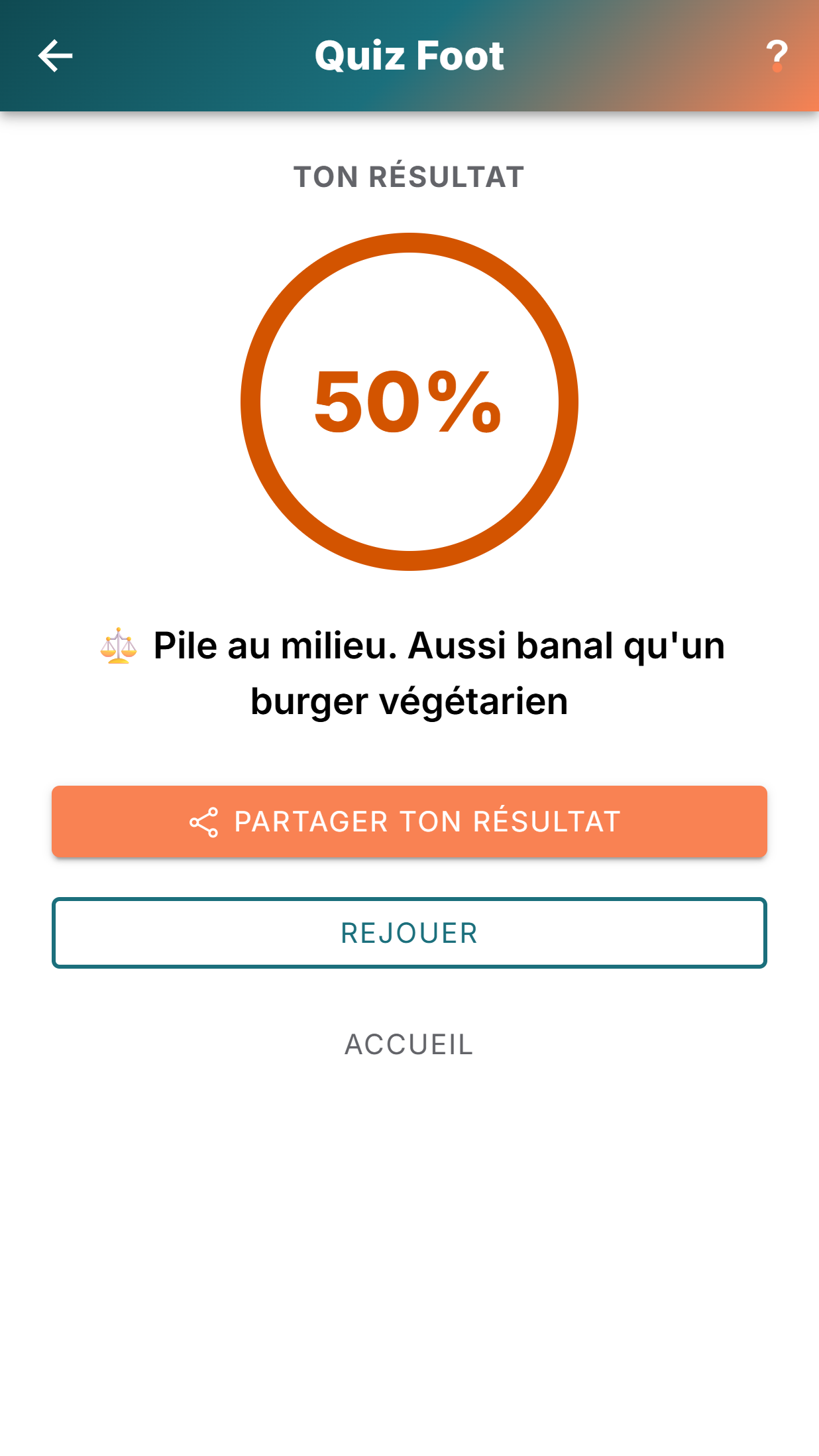 Les quiz de l'application